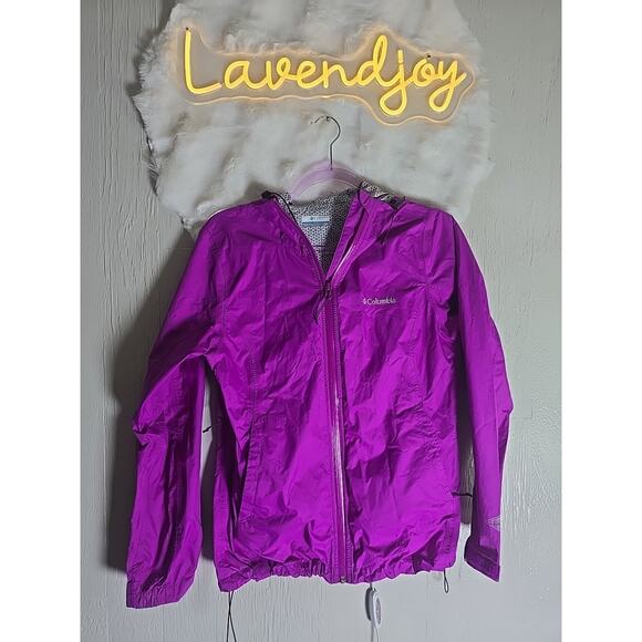 Columbia Womens Purple Packable Rain Jacket With Hood Size Small - Picture 1 of 6
